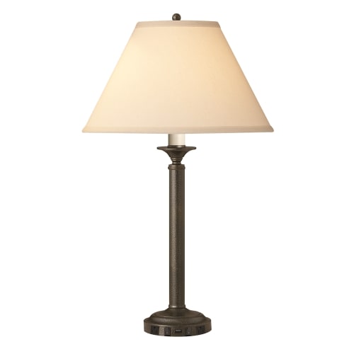 Hammertone Bronze Twin Light Double Nightstand Lamp, 30"H, 2 Outlets, 1 USB, Hammertone Bronze